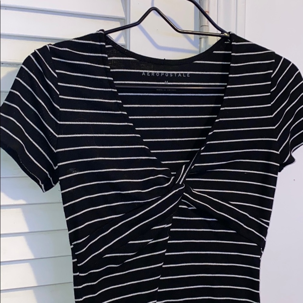 Aeropostale stripped shirt with twist knot at top